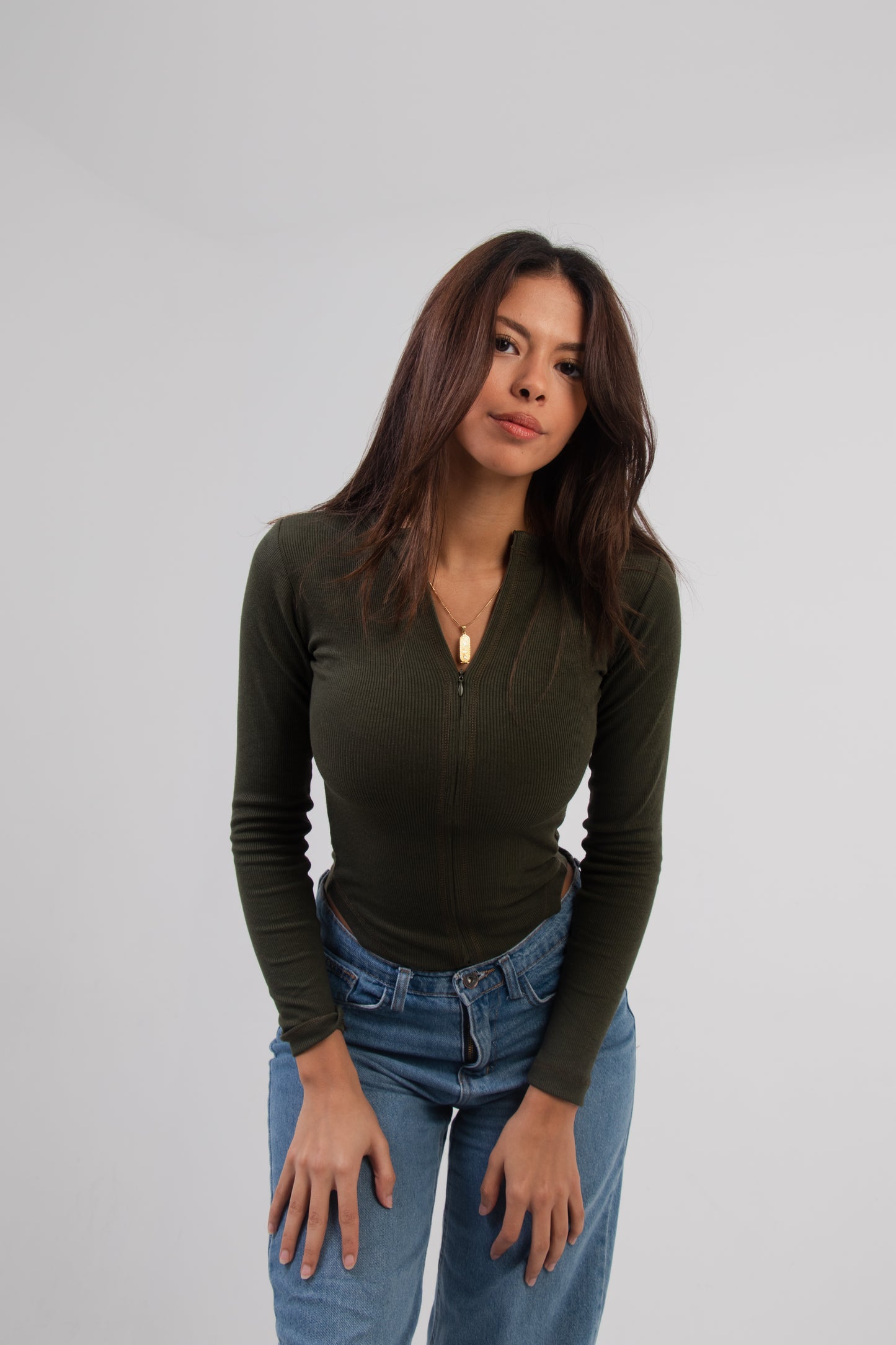 Olive green bodysuit